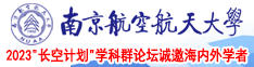 骚逼影视南京航空航天大学2023“长空计划”学科群论坛诚邀海内外学者